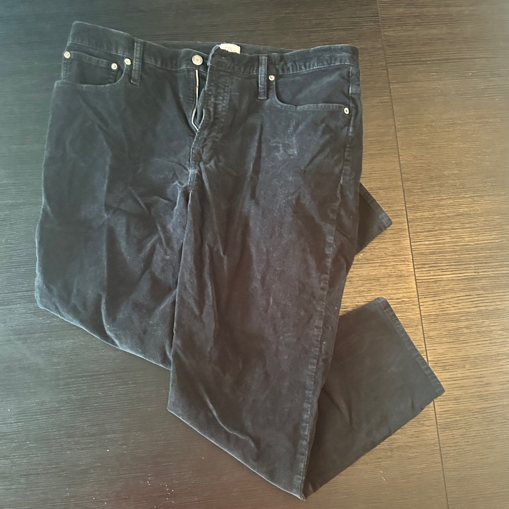 J. Crew Black Corduroy Straight Leg Pants